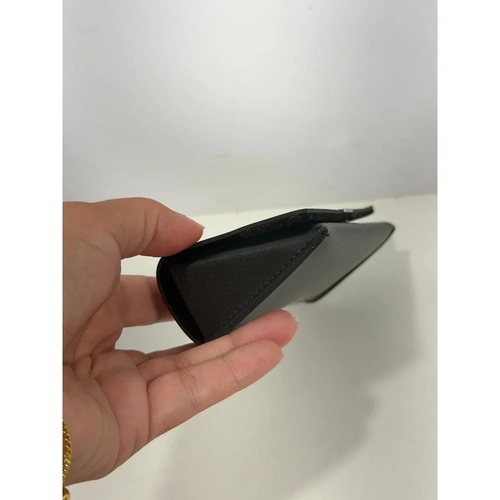 Hugo Boss Black Faux Leather Hard Shell Magnetic Glasses Case Silver Logo